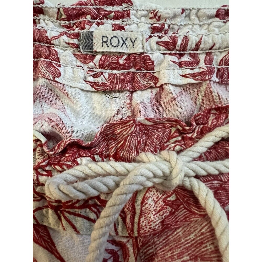 Roxy Linen Blend Floral Woman’s Pants S Vacation Beach Resortwear Casual Chic - Picture 3 of 4